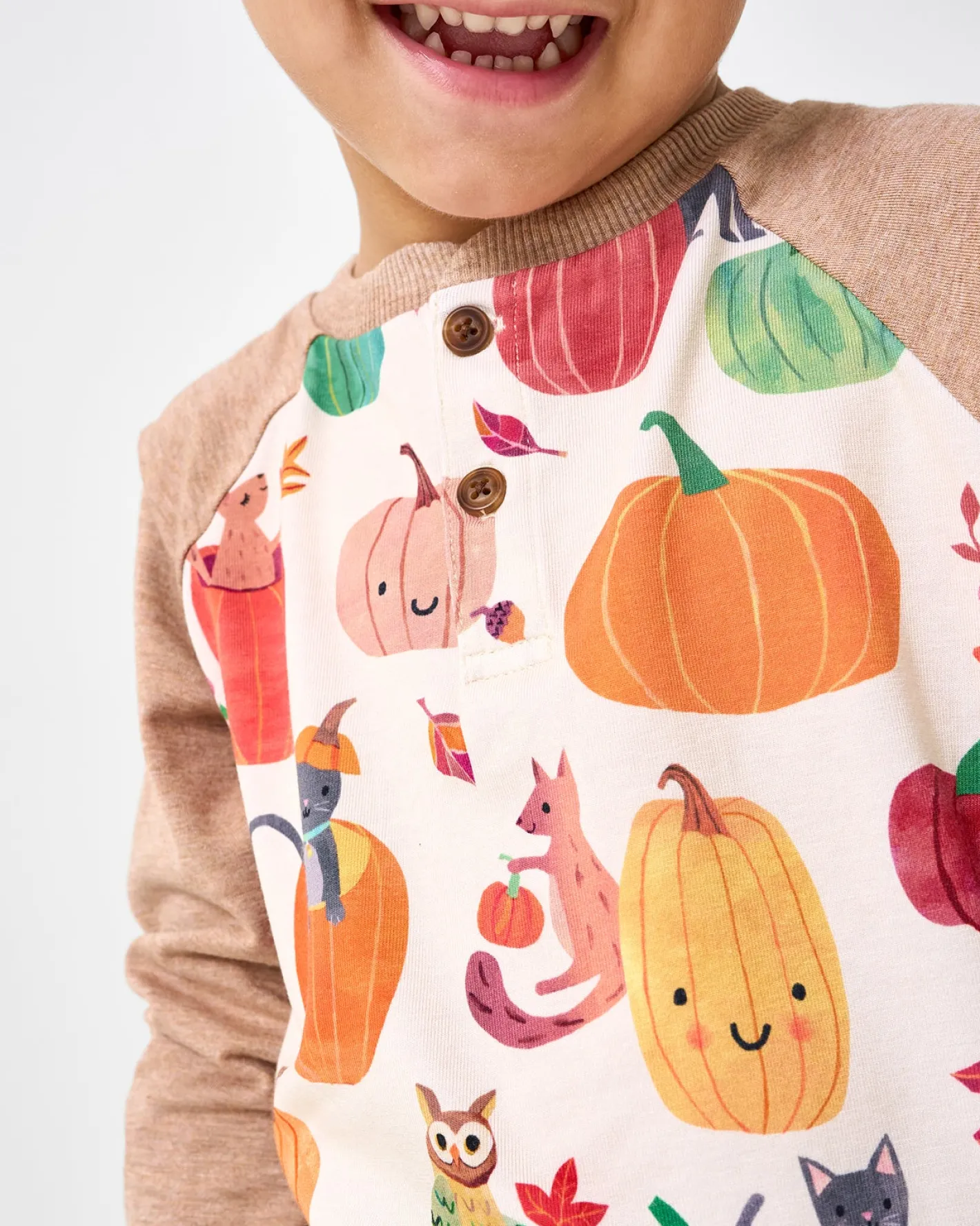Tops & Tees|Tops & Tees<Little Sleepies Raglan Henley Tee Pumpkin Pals