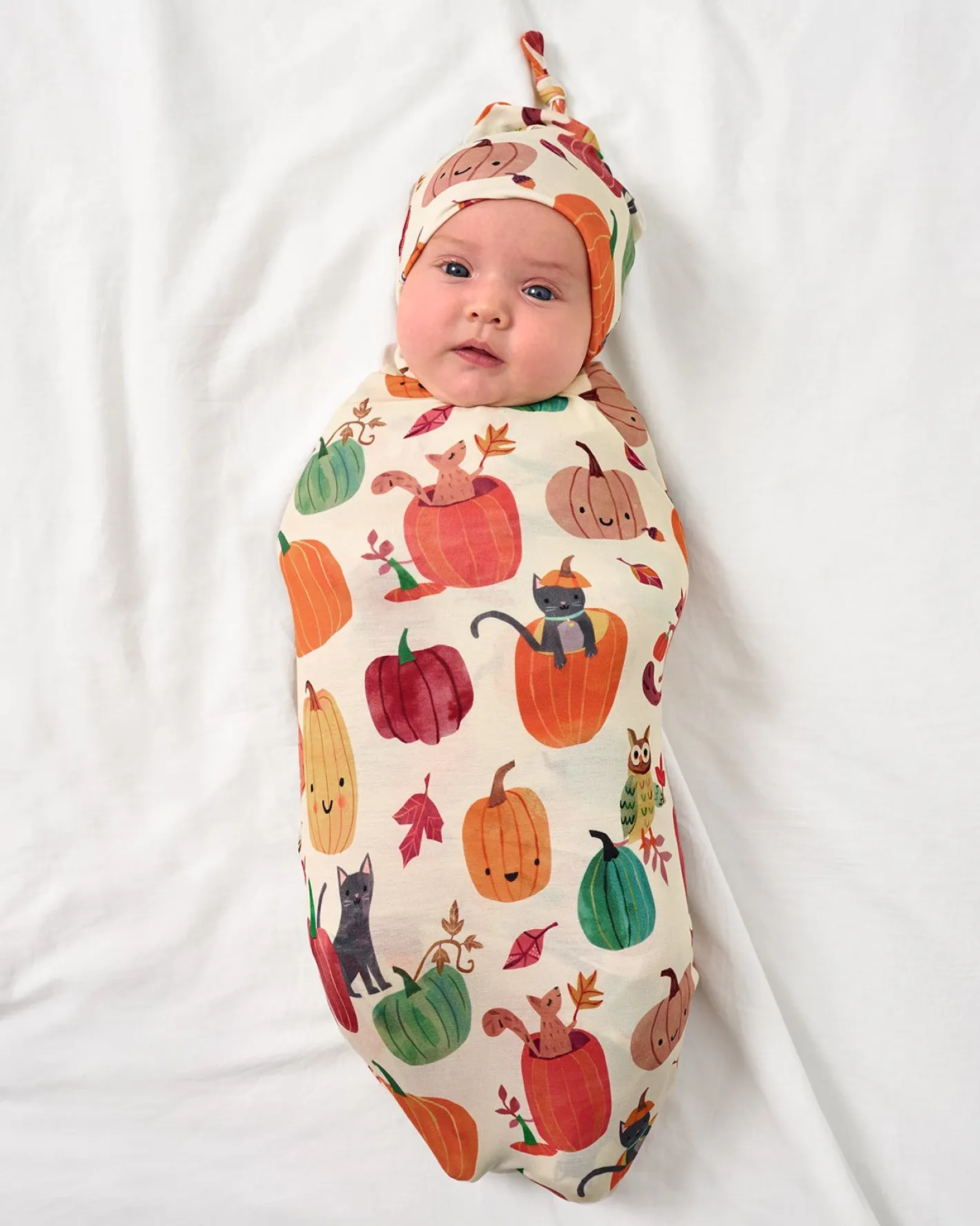 Layette|Swaddles<Little Sleepies Swaddle & Hat Set Pumpkin Pals