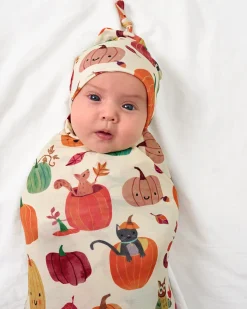 Layette|Swaddles<Little Sleepies Swaddle & Hat Set Pumpkin Pals