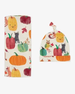 Layette|Swaddles<Little Sleepies Swaddle & Hat Set Pumpkin Pals