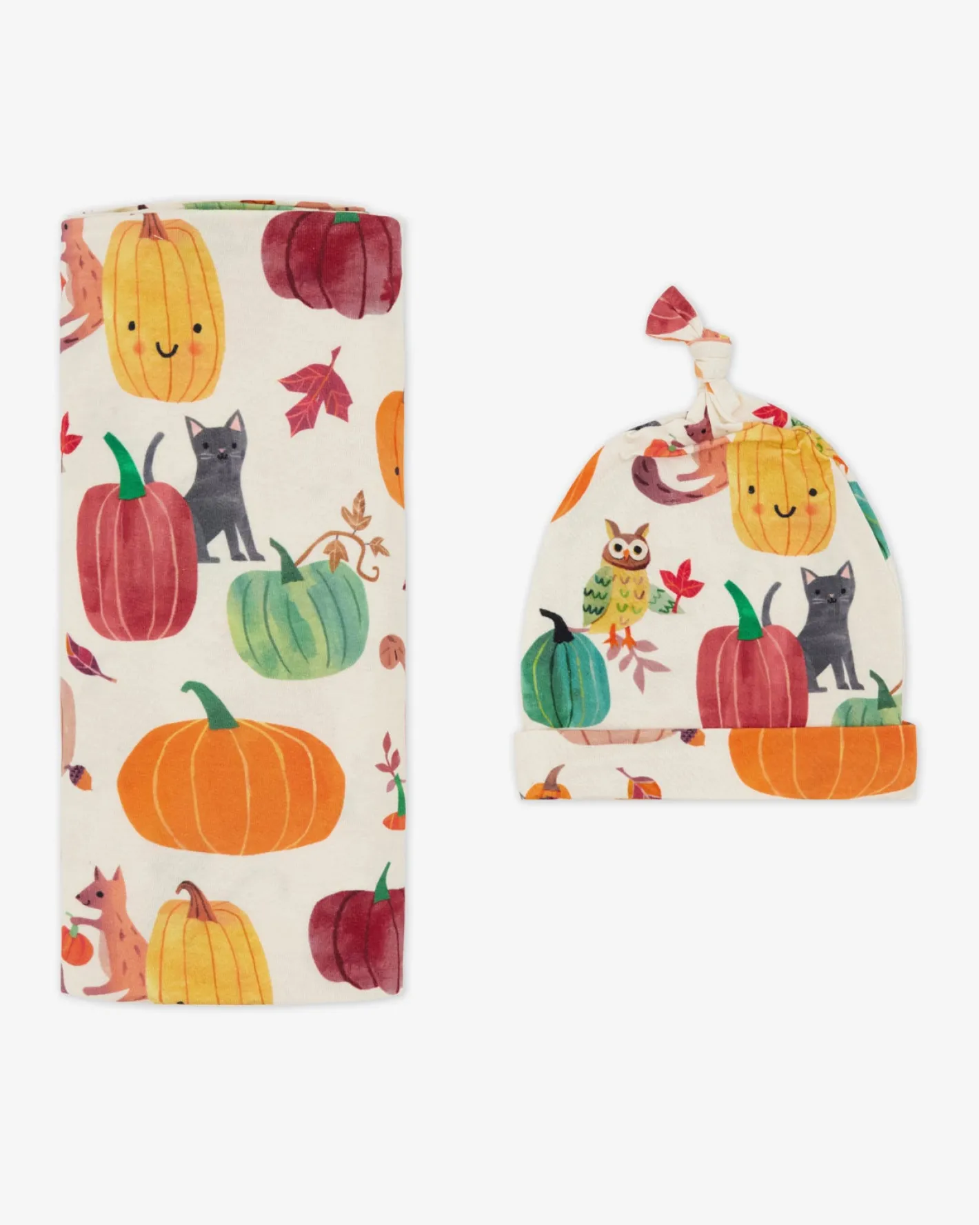 Layette|Swaddles<Little Sleepies Swaddle & Hat Set Pumpkin Pals