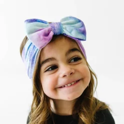Hats & Headbands<Little Sleepies Luxe Bow Headband Purple Watercolor