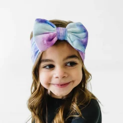 Hats & Headbands<Little Sleepies Luxe Bow Headband Purple Watercolor