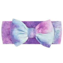 Hats & Headbands<Little Sleepies Luxe Bow Headband Purple Watercolor