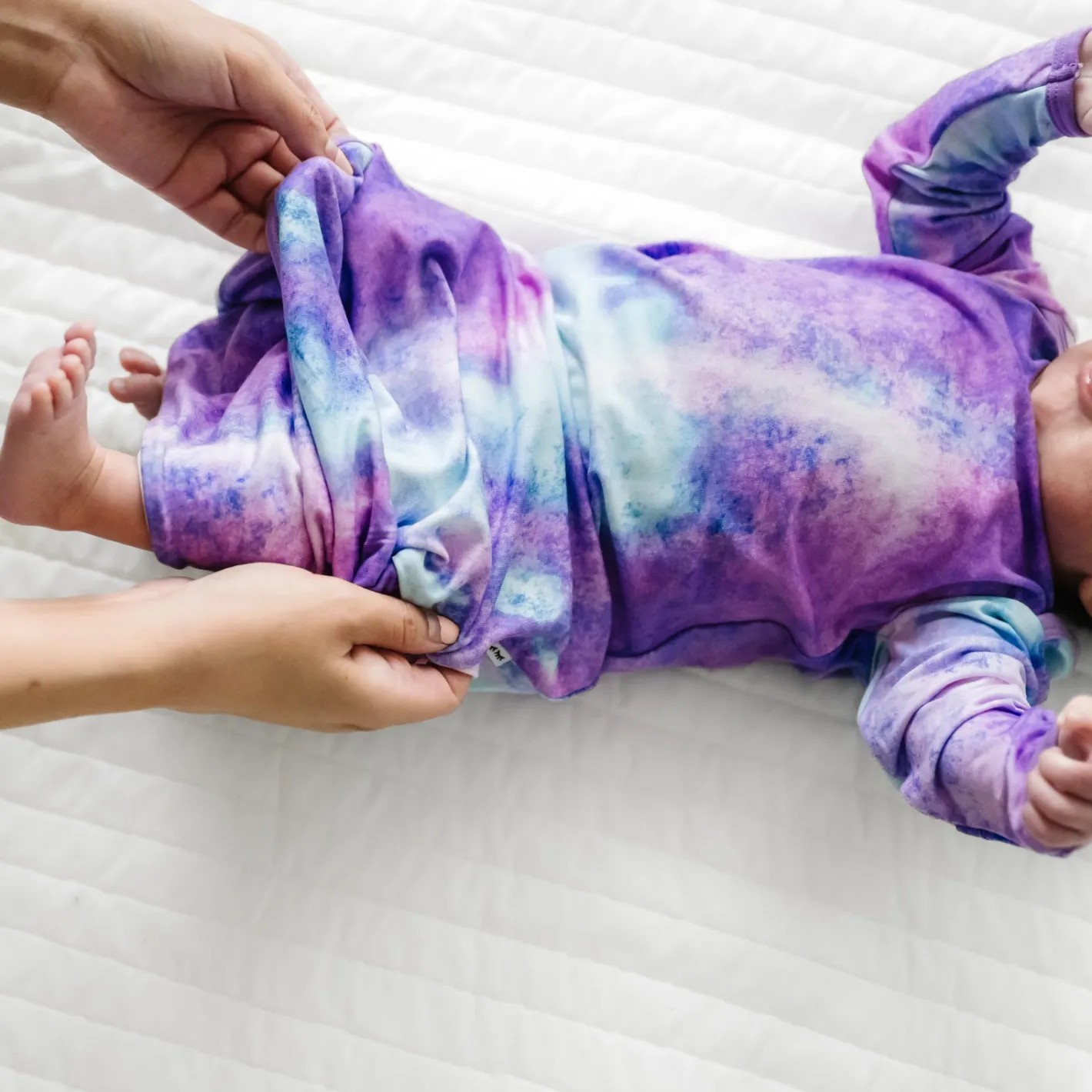 Layette|Infant Gowns<Little Sleepies Infant Gown Purple Watercolor