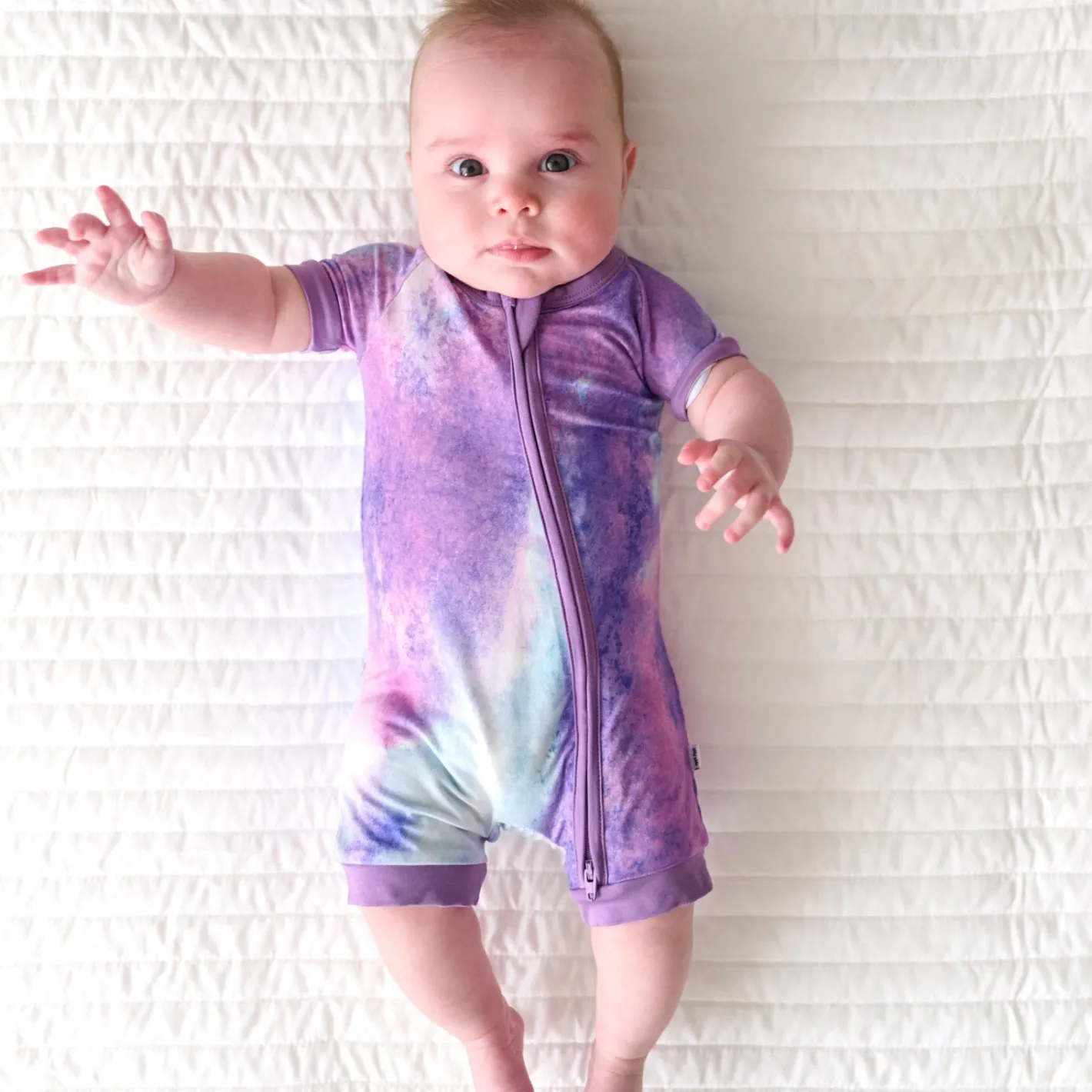 Zippies|Sibling Matching<Little Sleepies Shorty Zippy Purple Watercolor