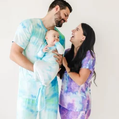 Mommy & Me|Mommy & Me<Little Sleepies Women's Short Sleeve Pajama Top Purple Watercolor