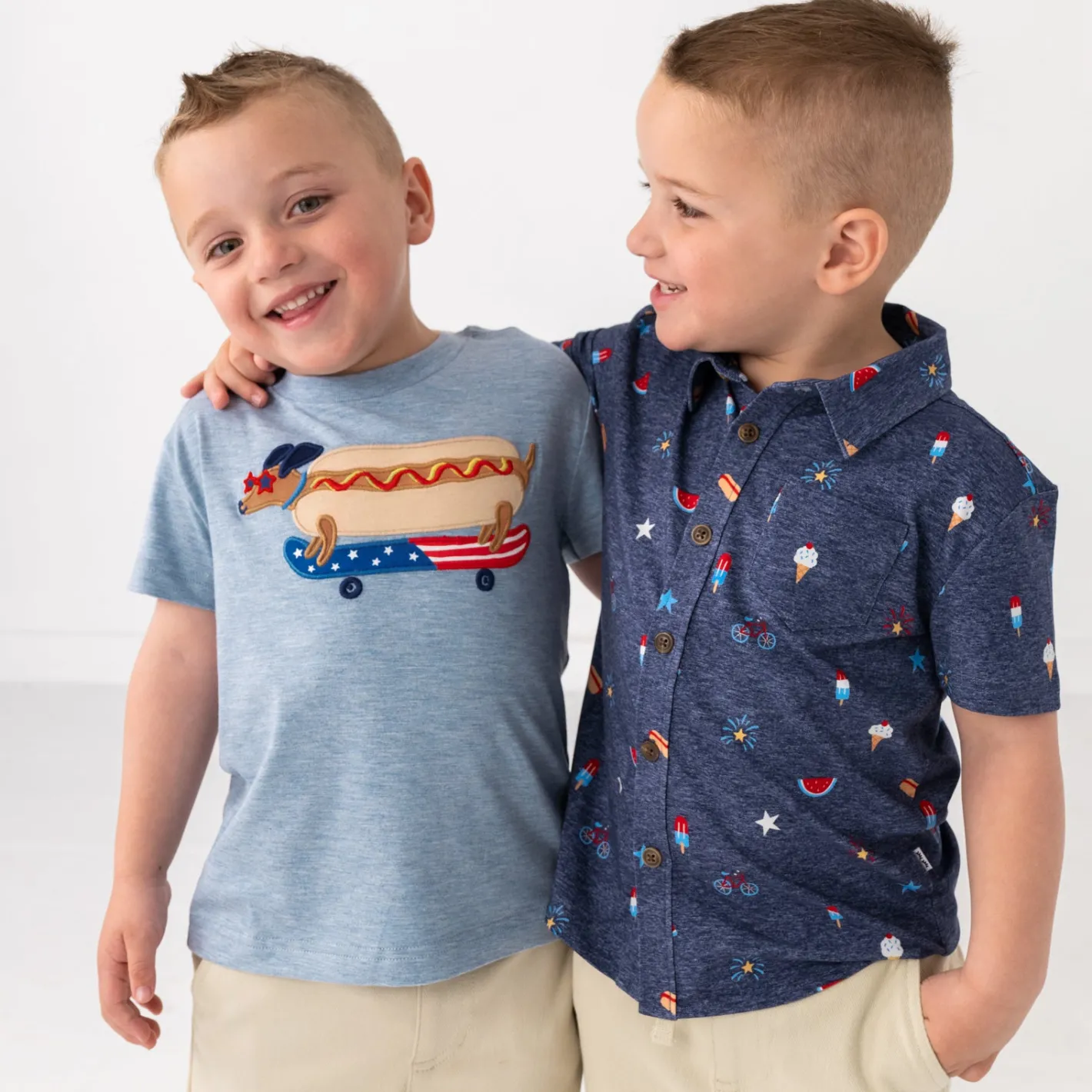 Tops & Tees|Tops & Tees<Little Sleepies Relaxed Tee Red White & Woof