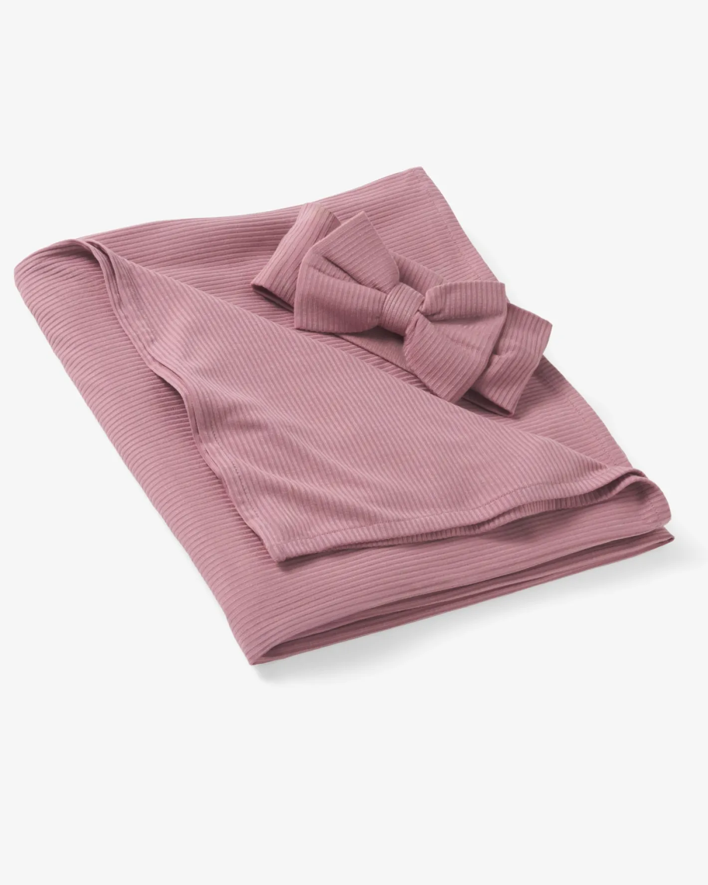 The Newborn Shop|The Newborn Shop<Little Sleepies Ribbed Swaddle & Luxe Bow Headband Set Rosewood