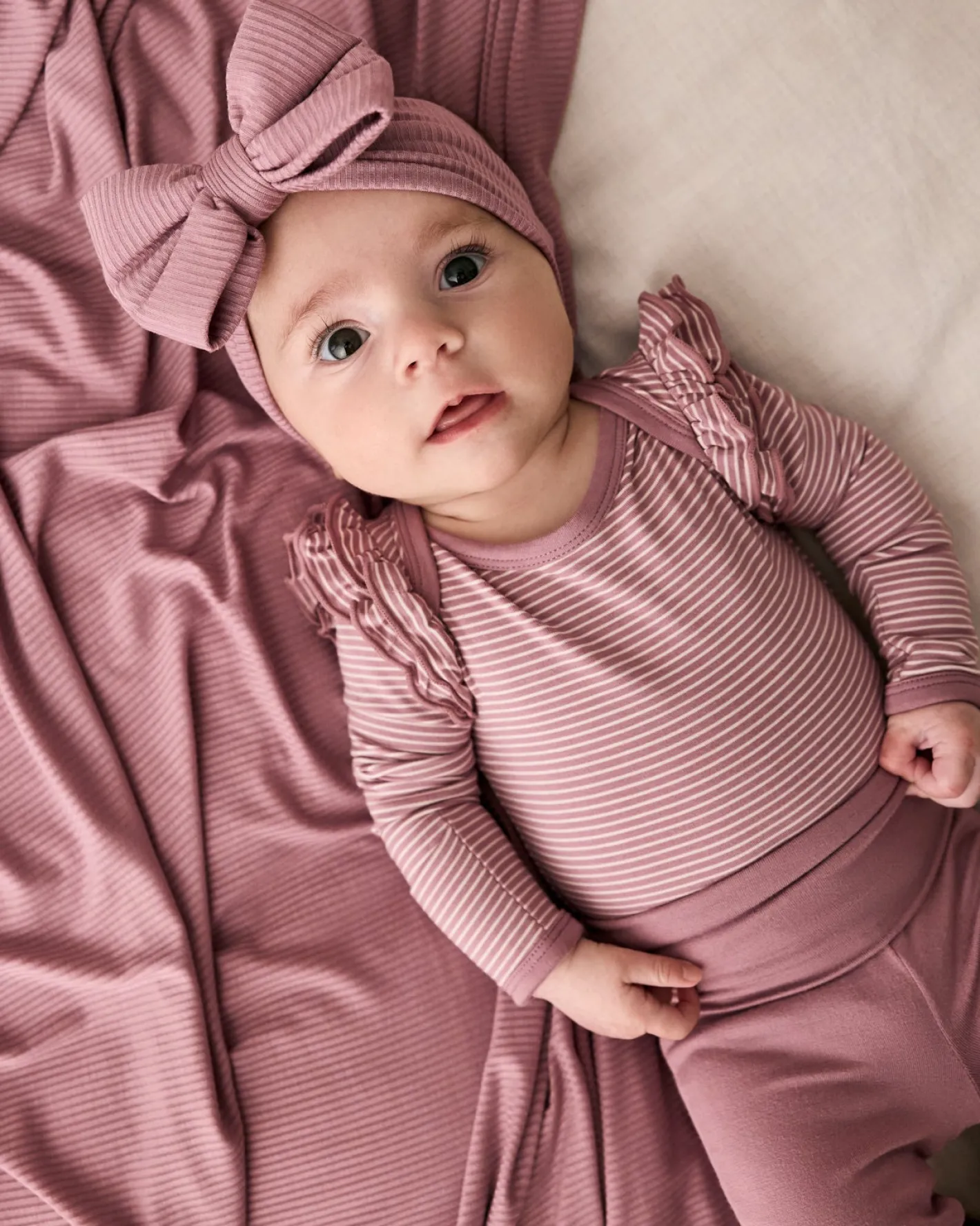 The Newborn Shop|The Newborn Shop<Little Sleepies Ribbed Luxe Bow Headband Rosewood