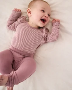 The Newborn Shop|The Newborn Shop<Little Sleepies Flutter Bodysuit Rosewood Stripe