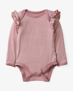 The Newborn Shop|The Newborn Shop<Little Sleepies Flutter Bodysuit Rosewood Stripe