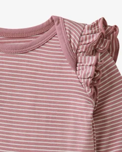 The Newborn Shop|The Newborn Shop<Little Sleepies Flutter Bodysuit Rosewood Stripe