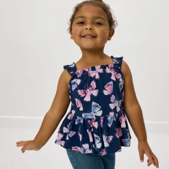 Tops & Tees|Tops & Tees<Little Sleepies Peplum Flutter Tank Royal Butterflies