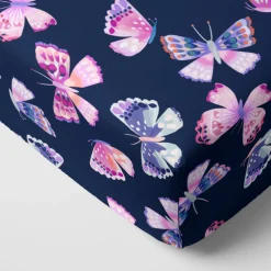 Sheets<Little Sleepies Fitted Crib Sheet Royal Butterflies