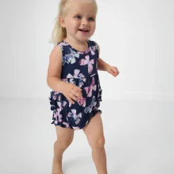 Bamboo Baby Clothes|Rompers<Little Sleepies Bubble Romper Royal Butterflies