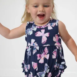 Bamboo Baby Clothes|Rompers<Little Sleepies Bubble Romper Royal Butterflies