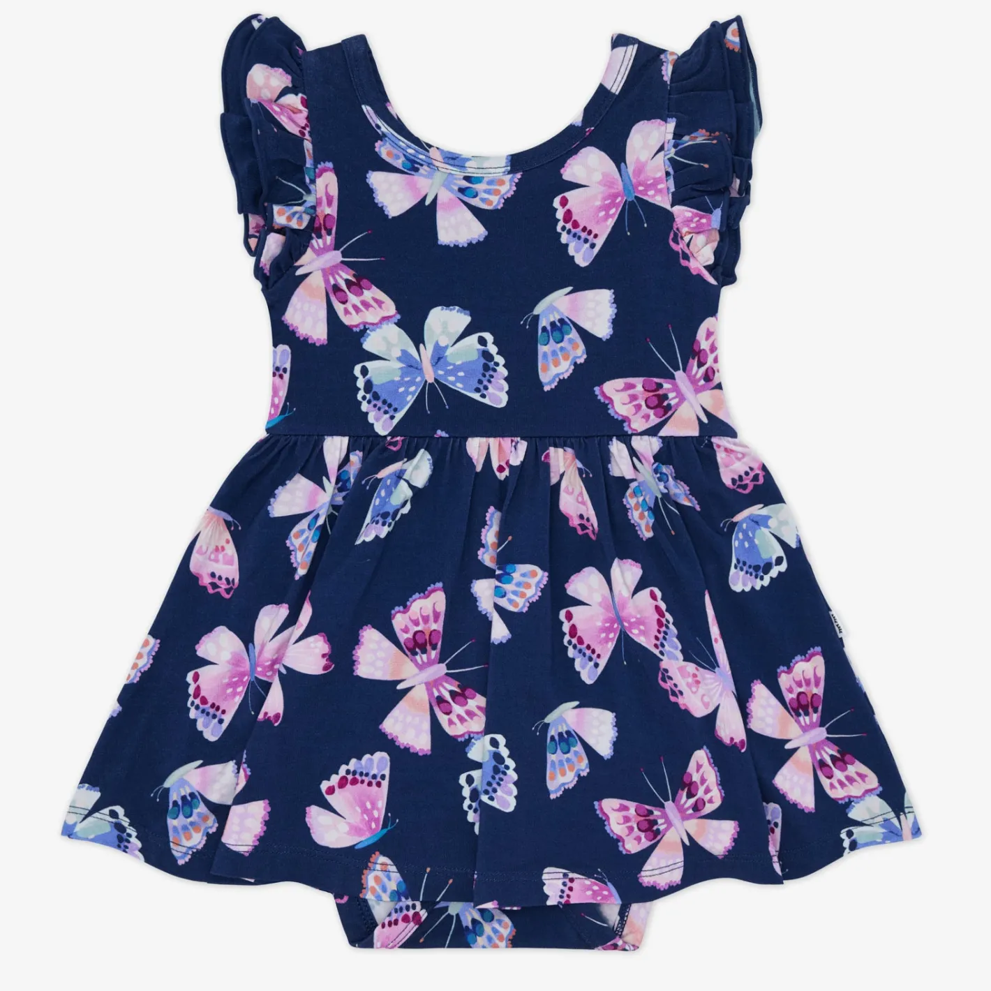 Bamboo Baby Clothes|Bodysuits<Little Sleepies Flutter Twirl Dress with Bodysuit Royal Butterflies