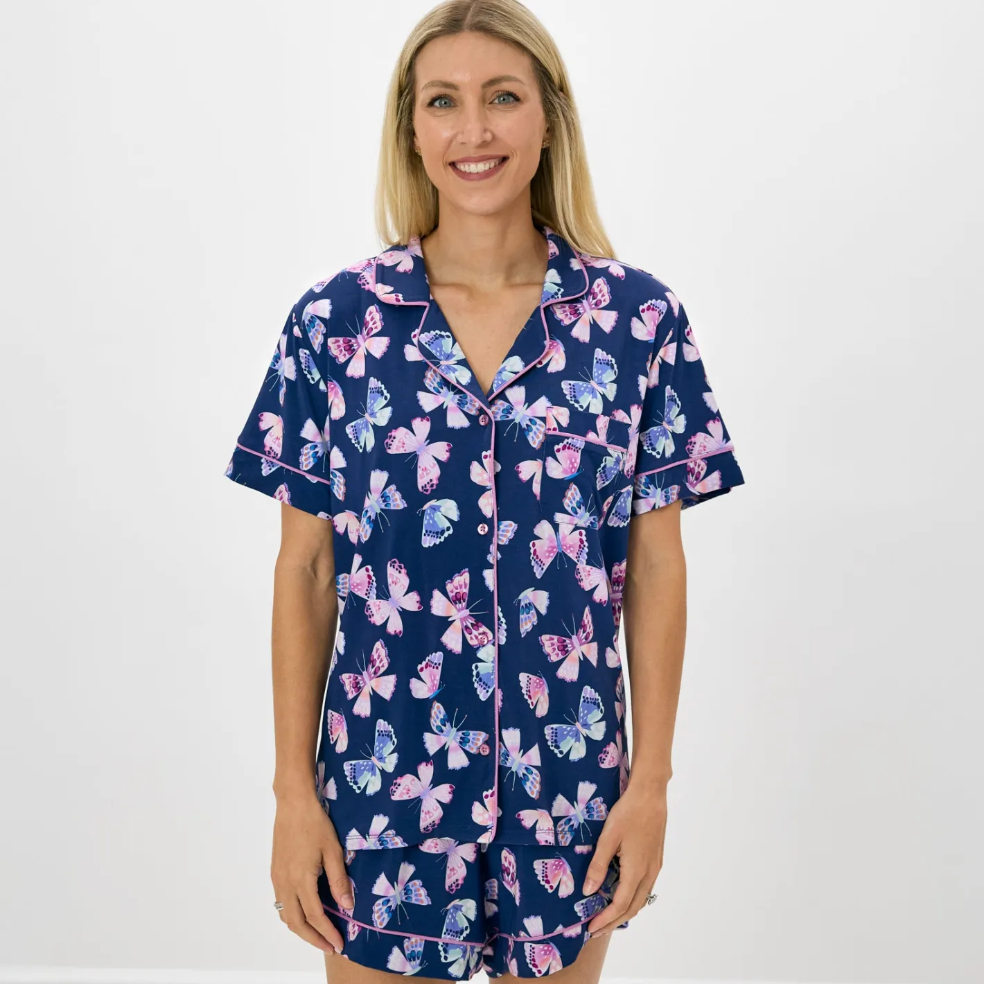 Mommy & Me|Mommy & Me<Little Sleepies Women's Pajama Set Royal Butterflies