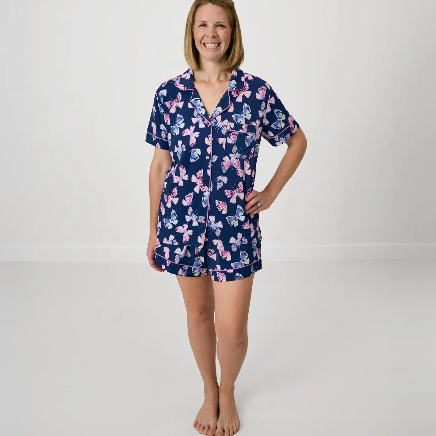 Mommy & Me|Mommy & Me<Little Sleepies Women's Pajama Set Royal Butterflies