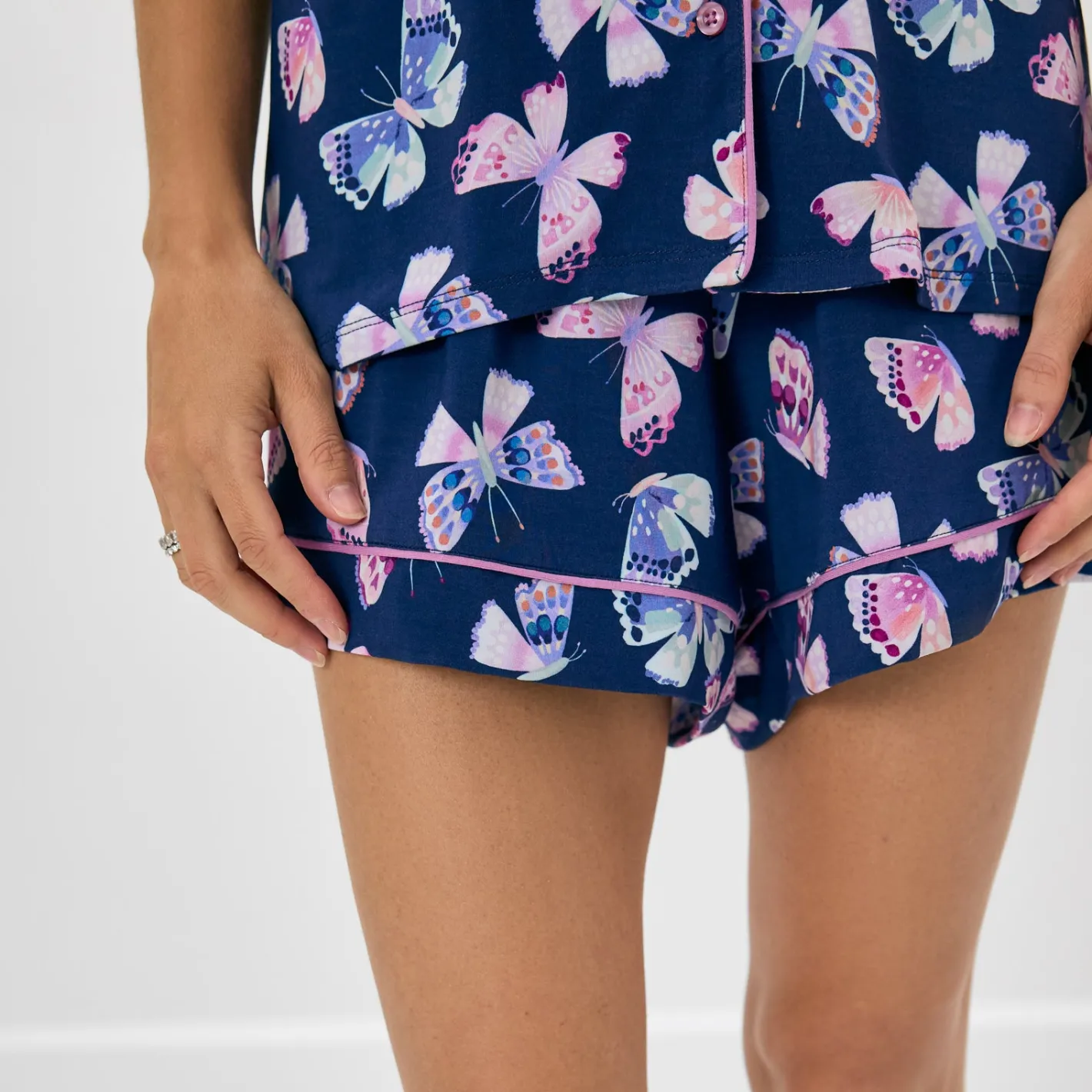 Mommy & Me|Mommy & Me<Little Sleepies Women's Pajama Set Royal Butterflies