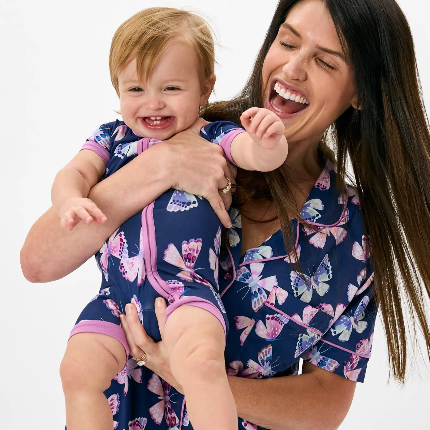Mommy & Me|Mommy & Me<Little Sleepies Women's Pajama Set Royal Butterflies