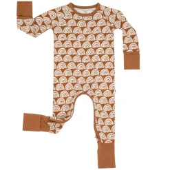 Zippies|Mommy & Me<Little Sleepies Crescent Zippy Rust Rainbows