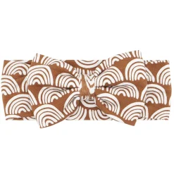 Hats & Headbands<Little Sleepies Luxe Bow Headband Rust Rainbows
