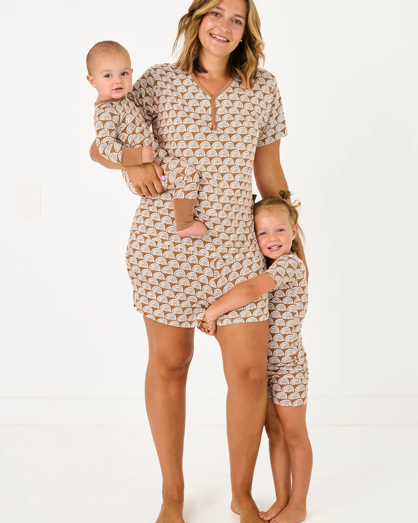 Mommy & Me|Mommy & Me<Little Sleepies Women's Pajama Shorts Rust Rainbows