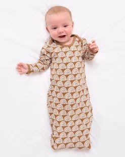 Layette|Infant Gowns<Little Sleepies Infant Gown Rust Rainbows