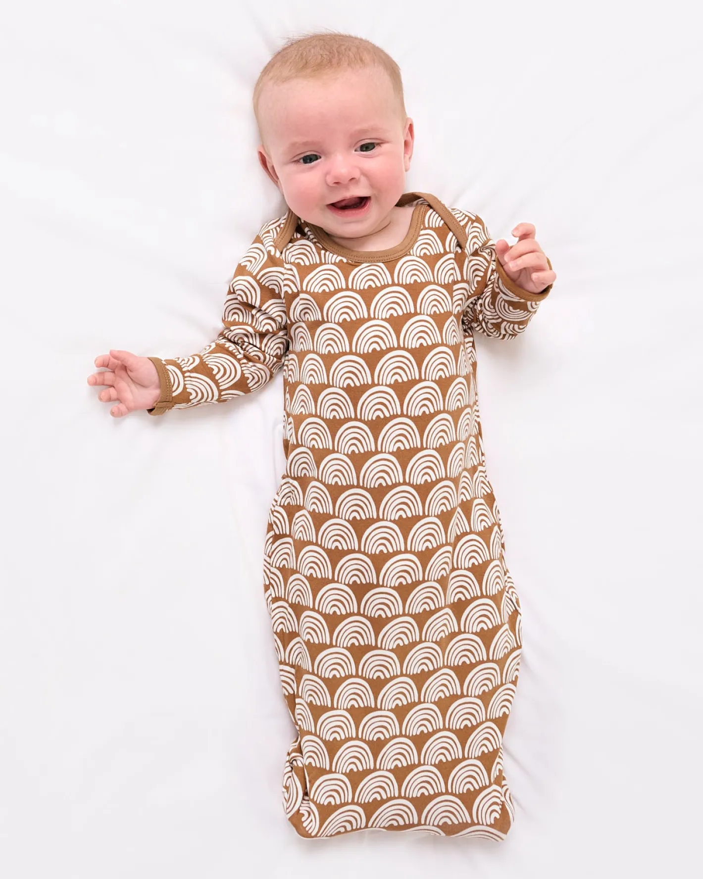Layette|Infant Gowns<Little Sleepies Infant Gown Rust Rainbows
