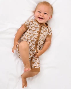 Zippies|Mommy & Me<Little Sleepies Shorty Zippy Rust Rainbows
