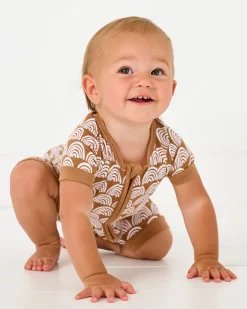 Zippies|Mommy & Me<Little Sleepies Shorty Zippy Rust Rainbows