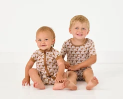 Zippies|Mommy & Me<Little Sleepies Shorty Zippy Rust Rainbows