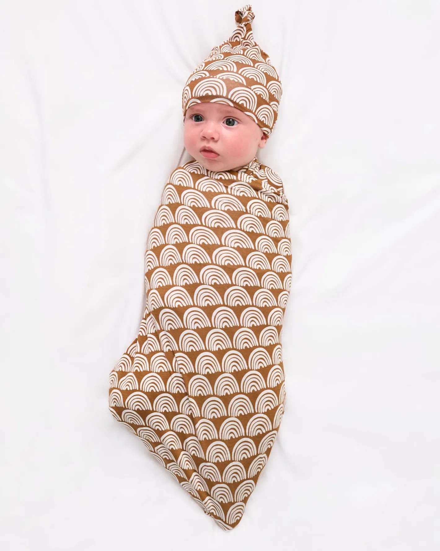 Layette|Swaddles<Little Sleepies Swaddle & Hat Set Rust Rainbows