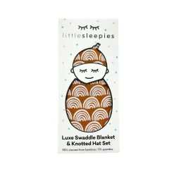 Layette|Swaddles<Little Sleepies Swaddle & Hat Set Rust Rainbows