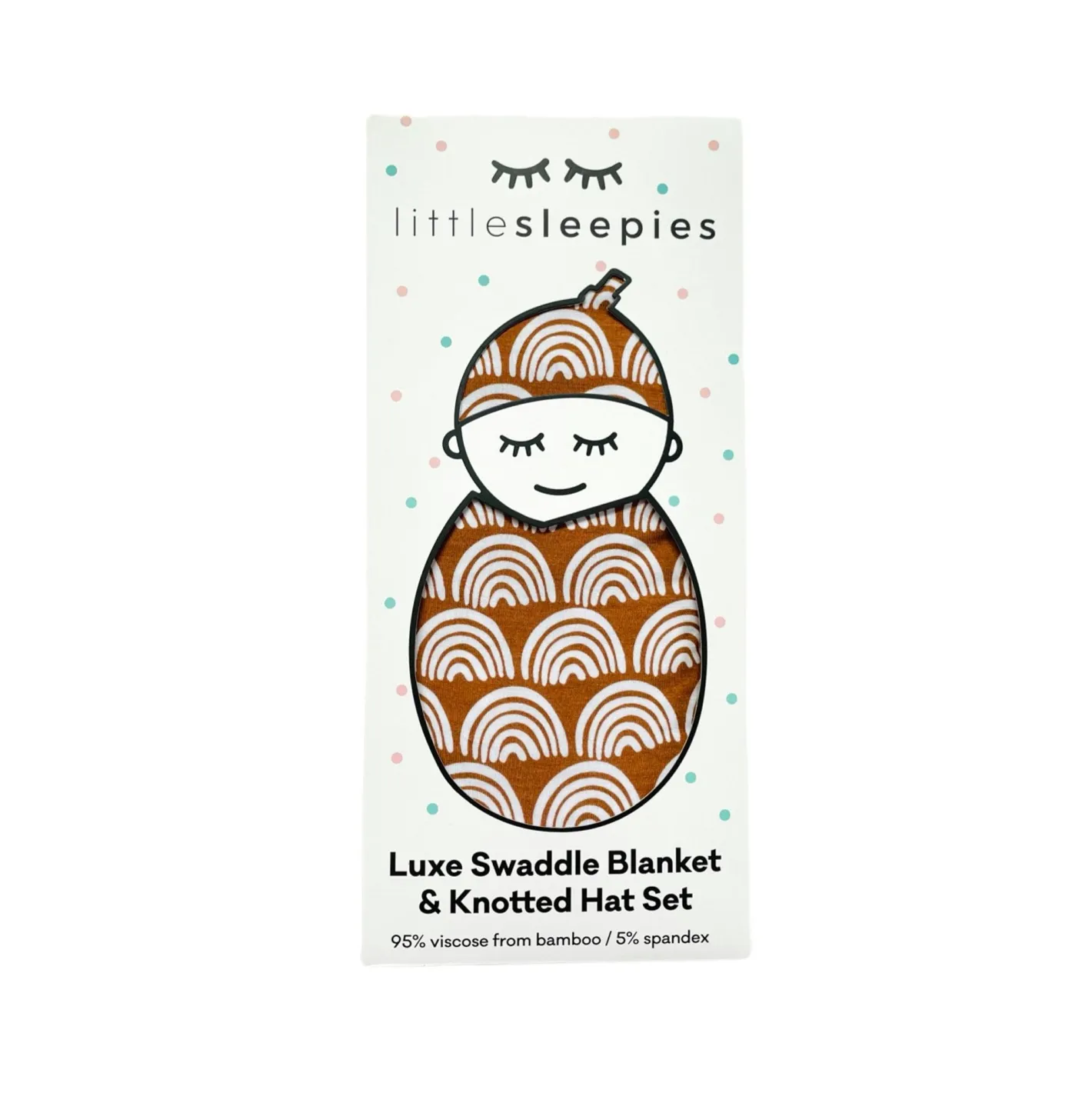 Layette|Swaddles<Little Sleepies Swaddle & Hat Set Rust Rainbows