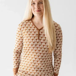 Mommy & Me|Mommy & Me<Little Sleepies Women's Pajama Top Rust Rainbows
