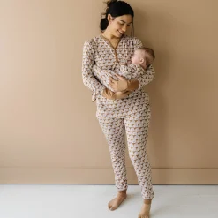 Mommy & Me|Mommy & Me<Little Sleepies Women's Pajama Top Rust Rainbows