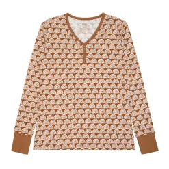 Mommy & Me|Mommy & Me<Little Sleepies Women's Pajama Top Rust Rainbows