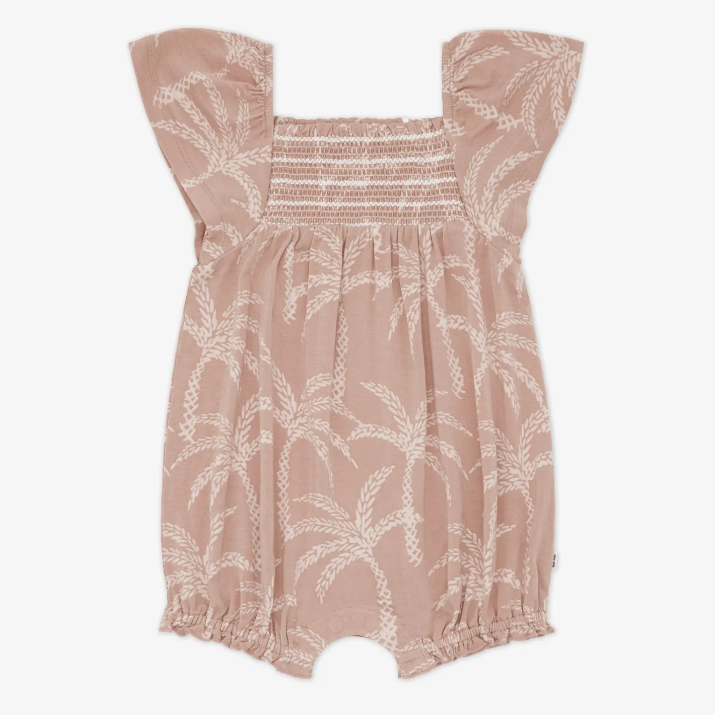 Bamboo Baby Clothes|Rompers<Little Sleepies Smocked Flutter Romper Sandy Palms