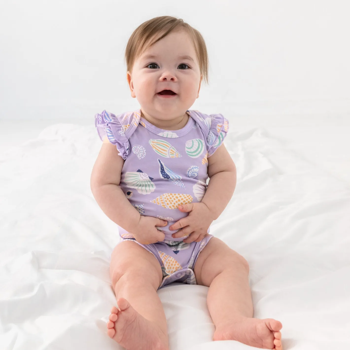 Bamboo Baby Clothes|Bodysuits<Little Sleepies Flutter Bodysuit Sandy Treasures