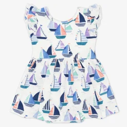 Bamboo Baby Clothes|Bodysuits<Little Sleepies Flutter Skater Dress with Bodysuit Seas The Day