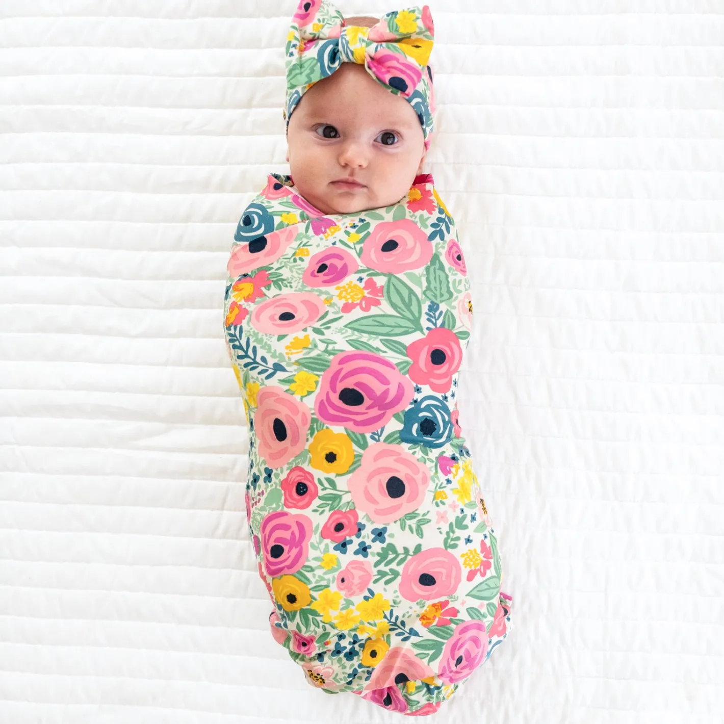 Layette|Swaddles<Little Sleepies Swaddle & Luxe Bow Headband Set Secret Garden