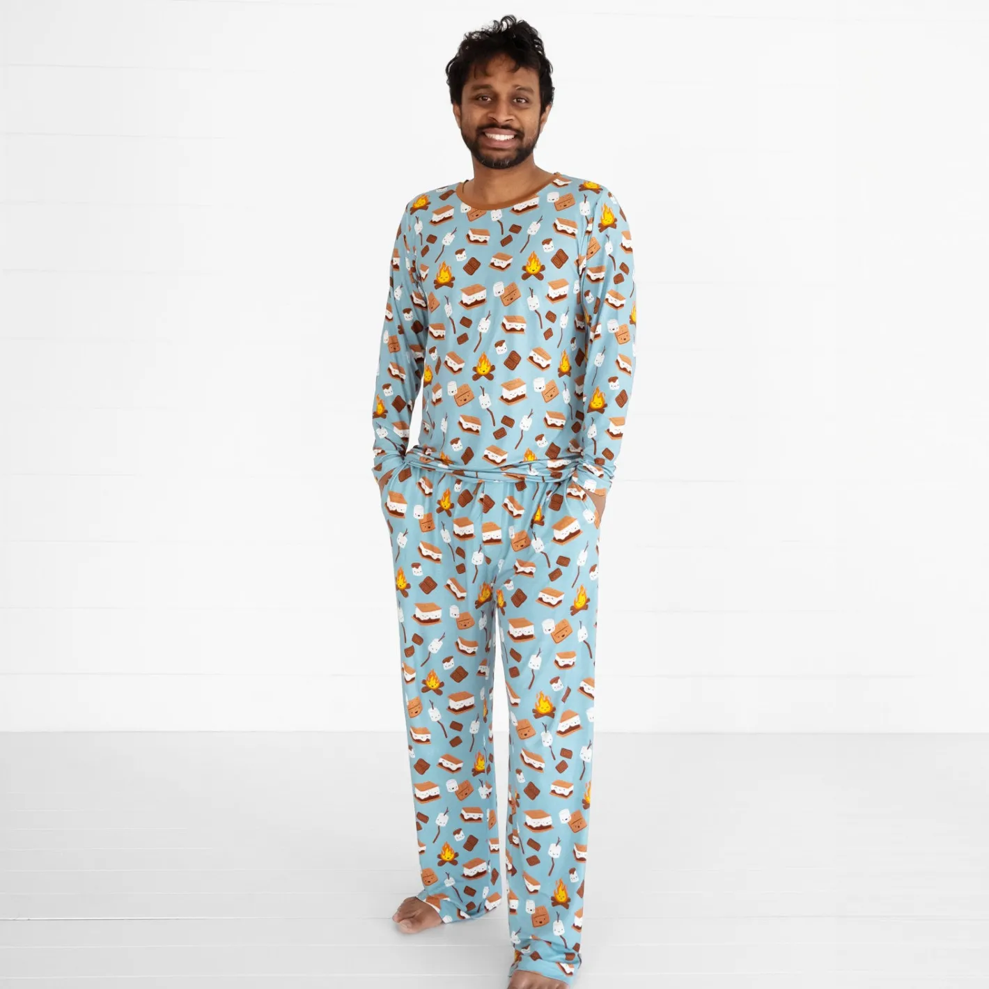 Men's<Little Sleepies Men's Pajama Top S'mores Galore