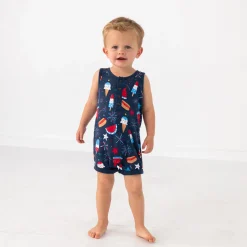 Rompers<Little Sleepies Henley Romper Snacks & Sparkles
