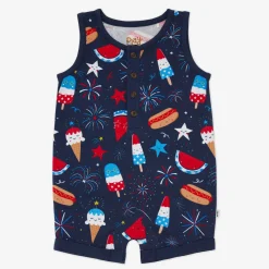Rompers<Little Sleepies Henley Romper Snacks & Sparkles