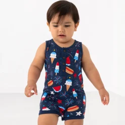 Rompers<Little Sleepies Henley Romper Snacks & Sparkles