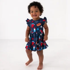 Bamboo Baby Clothes|Bodysuits<Little Sleepies Flutter Twirl Dress with Bodysuit Snacks & Sparkles