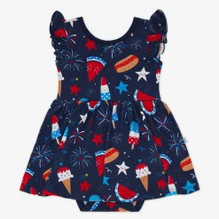 Bamboo Baby Clothes|Bodysuits<Little Sleepies Flutter Twirl Dress with Bodysuit Snacks & Sparkles